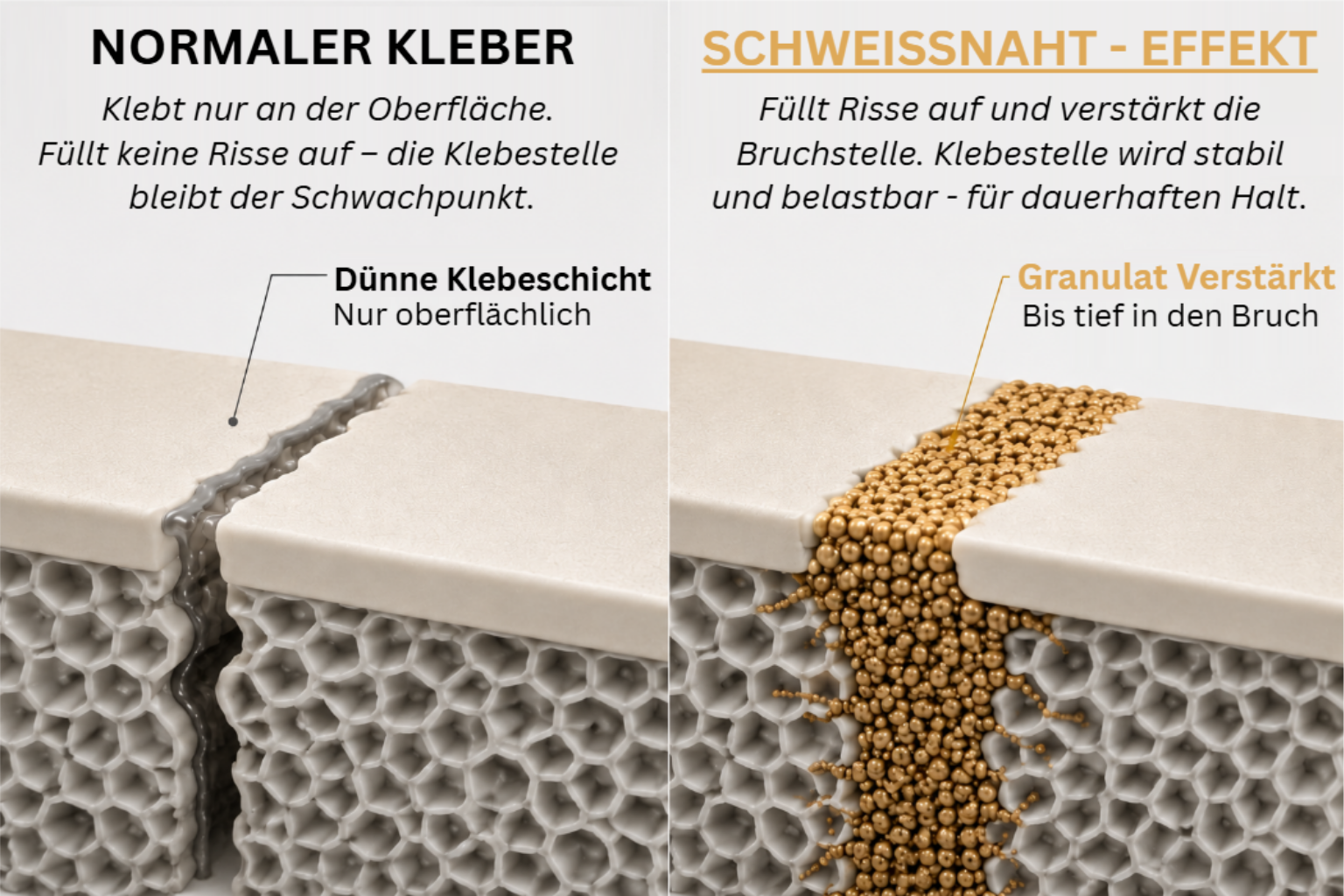 Die Schweißnaht hält da - wo dein Kleber aufgibt.