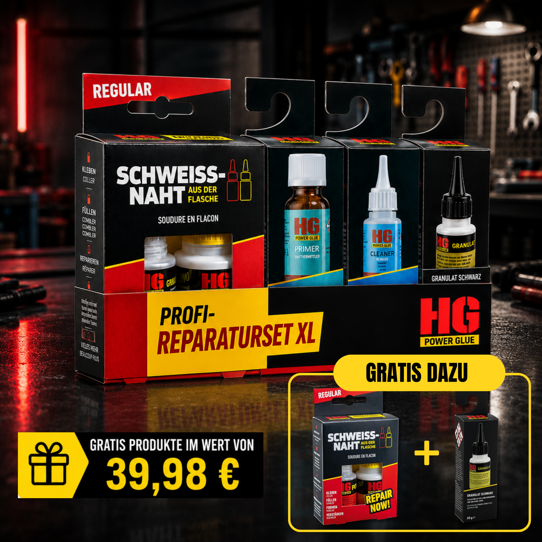 HG Power Glue Profi Reparaturset XL