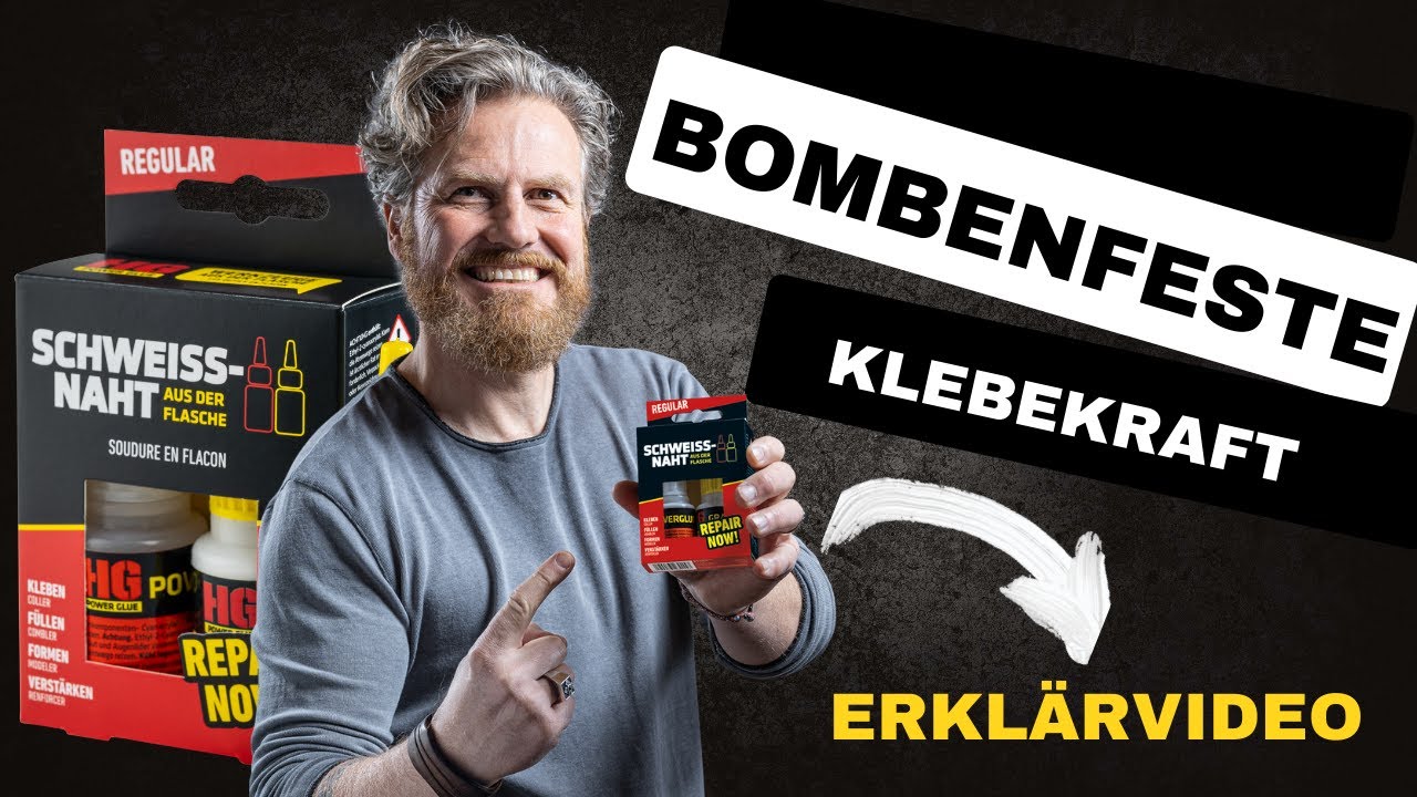 Erklärvideo zur bombenfesten Klebekraft von HG Power Glue Schweißnaht.